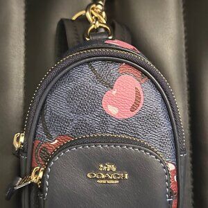 2025 Outlet Mini Court Backpack Bag Charm In Signature Canvas With Cherry Print